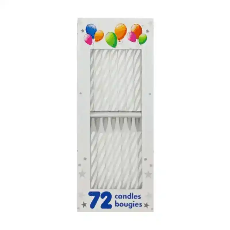 Velas Para Pastel Pequeñas Color Blanco X 72