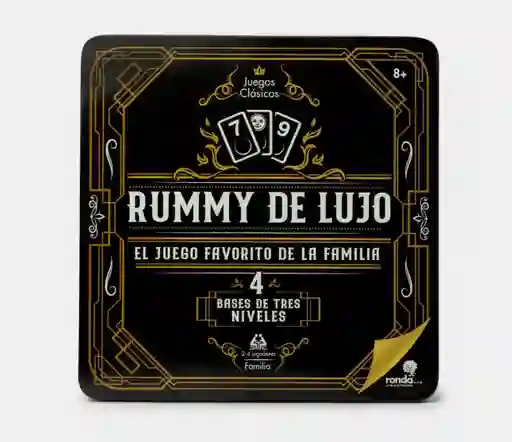 Juego De Mesa Rummy De Lujo En Caja Metalica Marca Ronda Original X106 Piezas