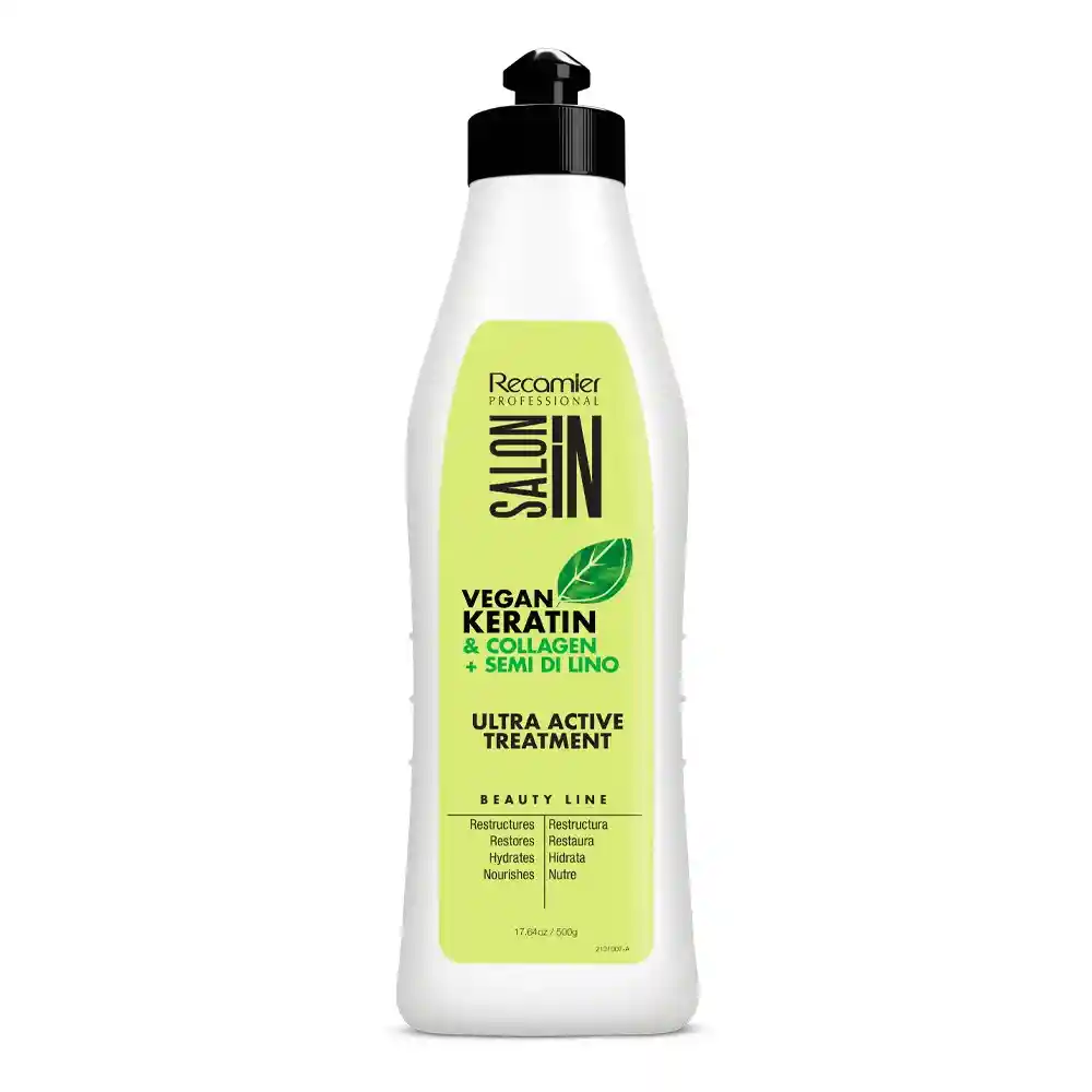 Tratamiento Vegan Keratin Collagen + Semi Di Lino Ultractive Salon In Recamier 500ml