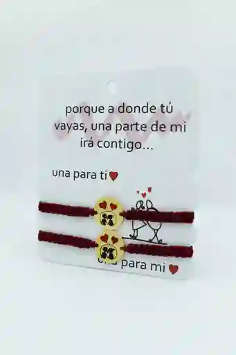 Duo De Manillas Vinotinto Corazones Rojos