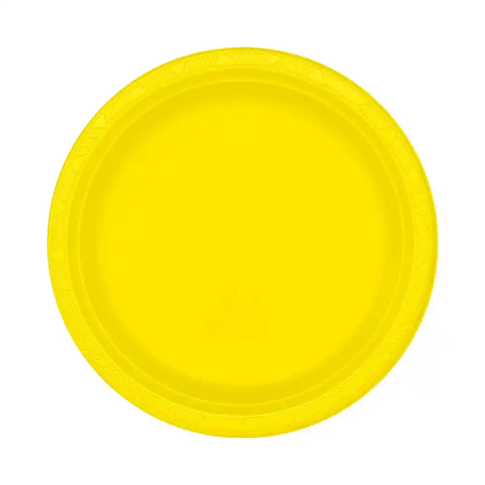 Plato Amarillo Grande Biodegradable 9"