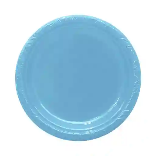 Plato Azul Pastel Bioidgradable 9"