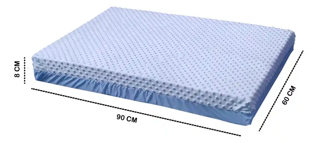 Colchoneta Para Cuna Corral De Bebe 90*60 Rosa-- Azul