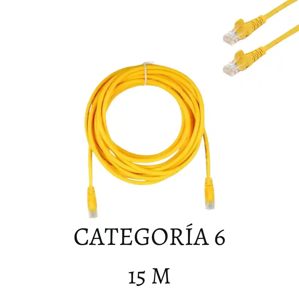 Cable Lan De Internet Cat6e Categoría 6 15 Metros Largo Cable Ethernet Utp 15mt