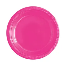 Plato Fucsia Grande Biodegradable Oxo 9"