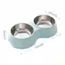 Comedero Doble Plastico Y Acero Inoxidable