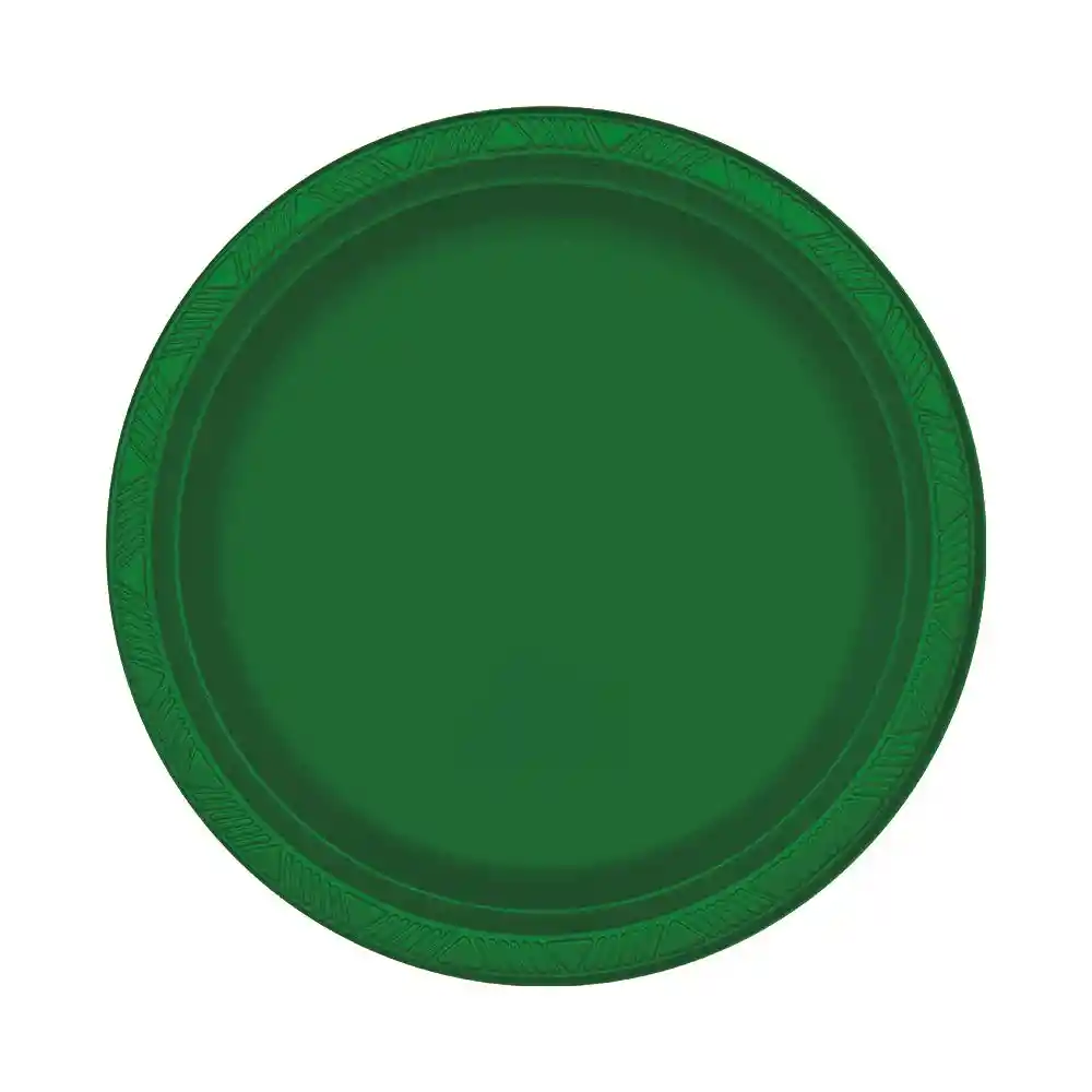 Plato Verde Oscuro Grande 9"