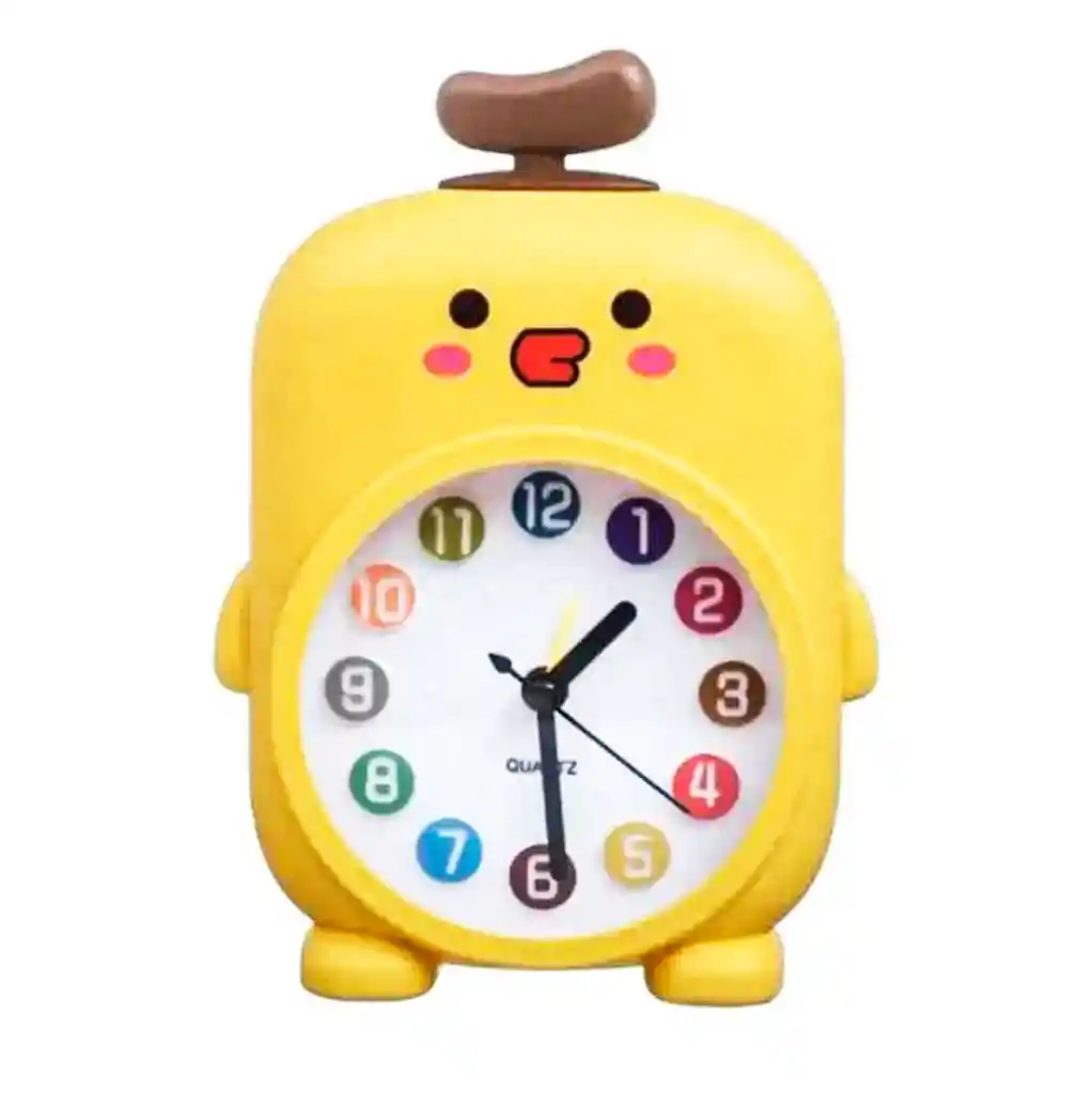 Reloj De Mesa Pared Para Niñas(o) Pato Pollo Alarma +bateria