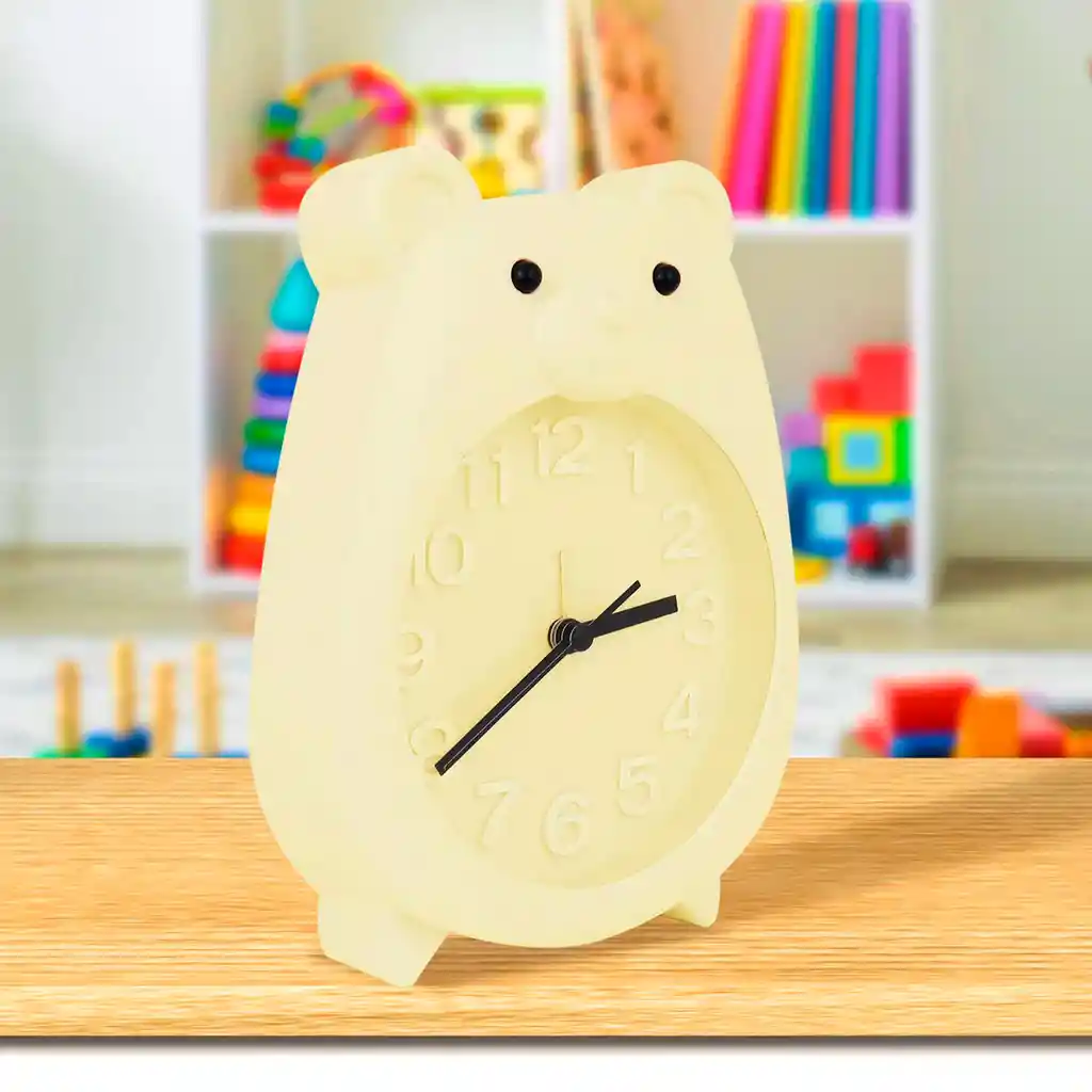 Reloj De Mesa Pared Para Niñas (o) Oso Osito Alarma +bateria