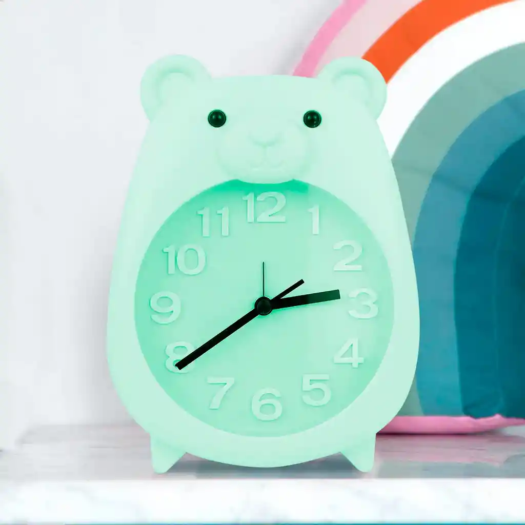 Reloj De Mesa Pared Para Niñas (o) Oso Osito Alarma +bateria