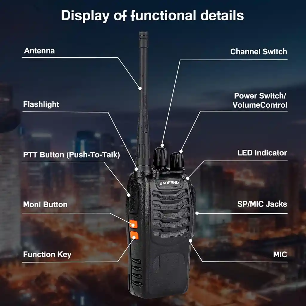 Radio De Comunicación Walkie Talkie Baofeng Bf-888s