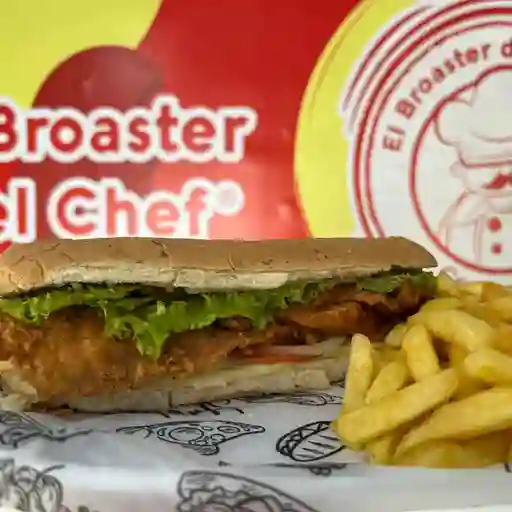 Sandwich pollo broaster