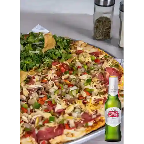Combo Pizza Mucha Pizza + Stella Artois Bot. 330ml