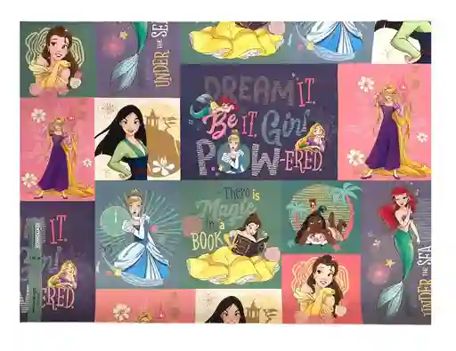 Papel De Regalo Niña Princesas Disney 48 X 68 Cm. X 2 Unidades
