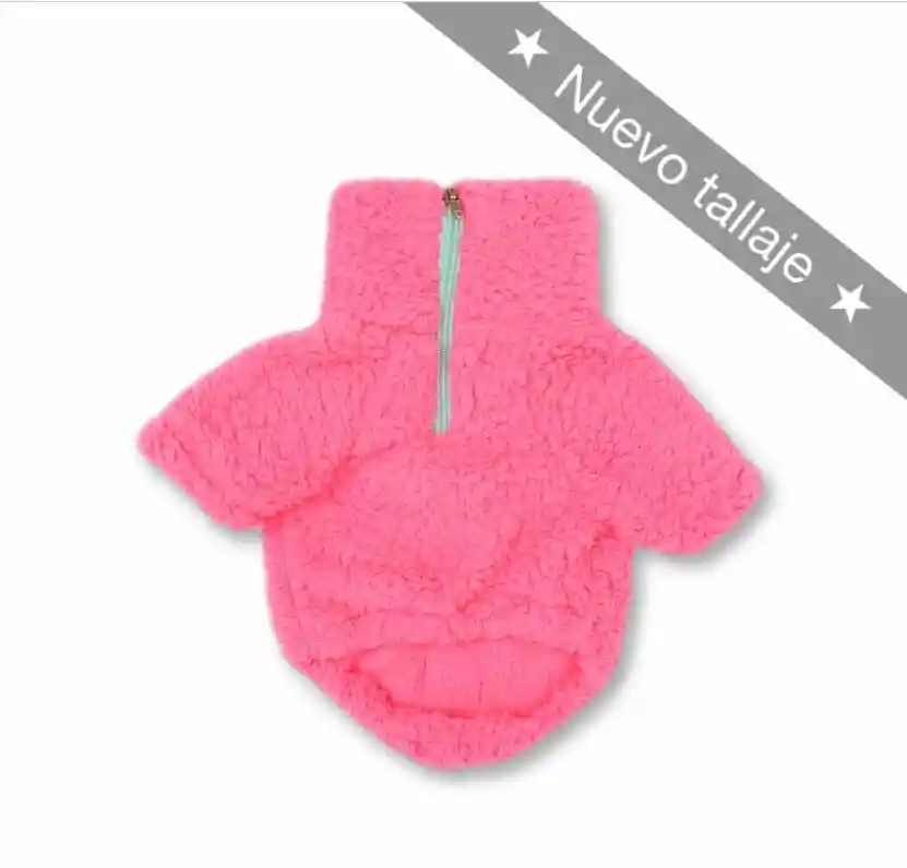 Saco M Cuello Alto Cremallera Borrego Fucsia Neón