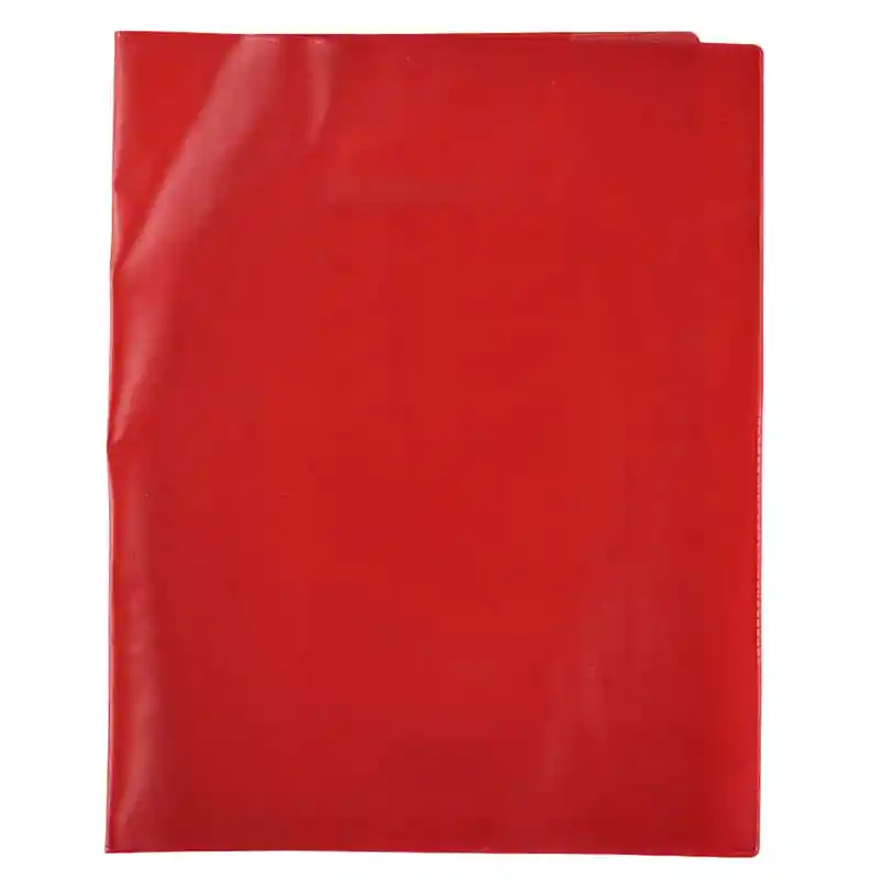 Forro De Acetato Rojo Para Cuaderno Cosido X10 Uni.