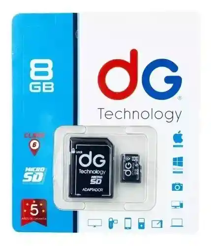 Memoria Micro Sd Dg Original 8 Gb Clase 10 + Adaptador