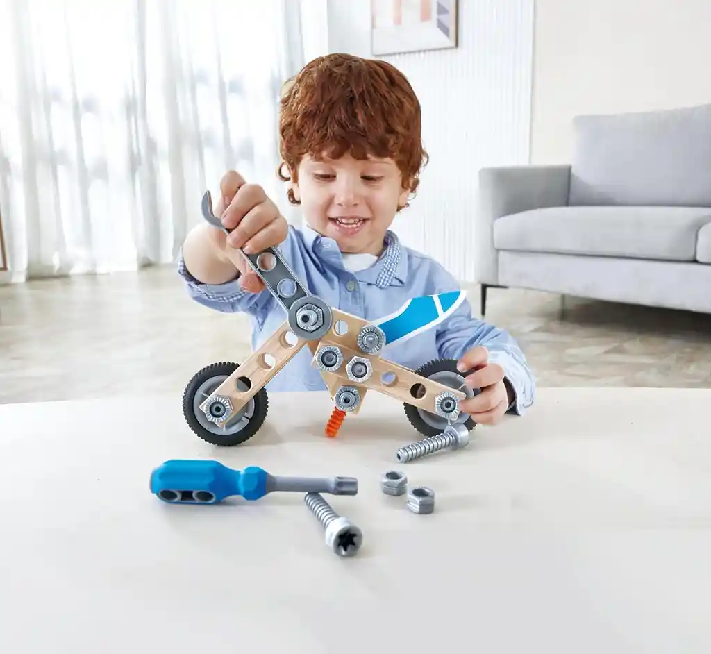 Set De Motricidad Construcción De Motocicleta Hape Niños