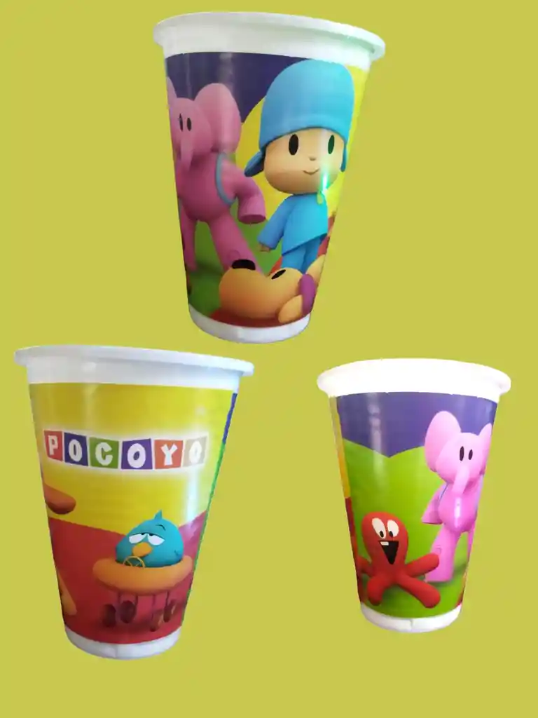 Vasos Decorativos Para Fiesta De Pocoyo X 12 Unidades