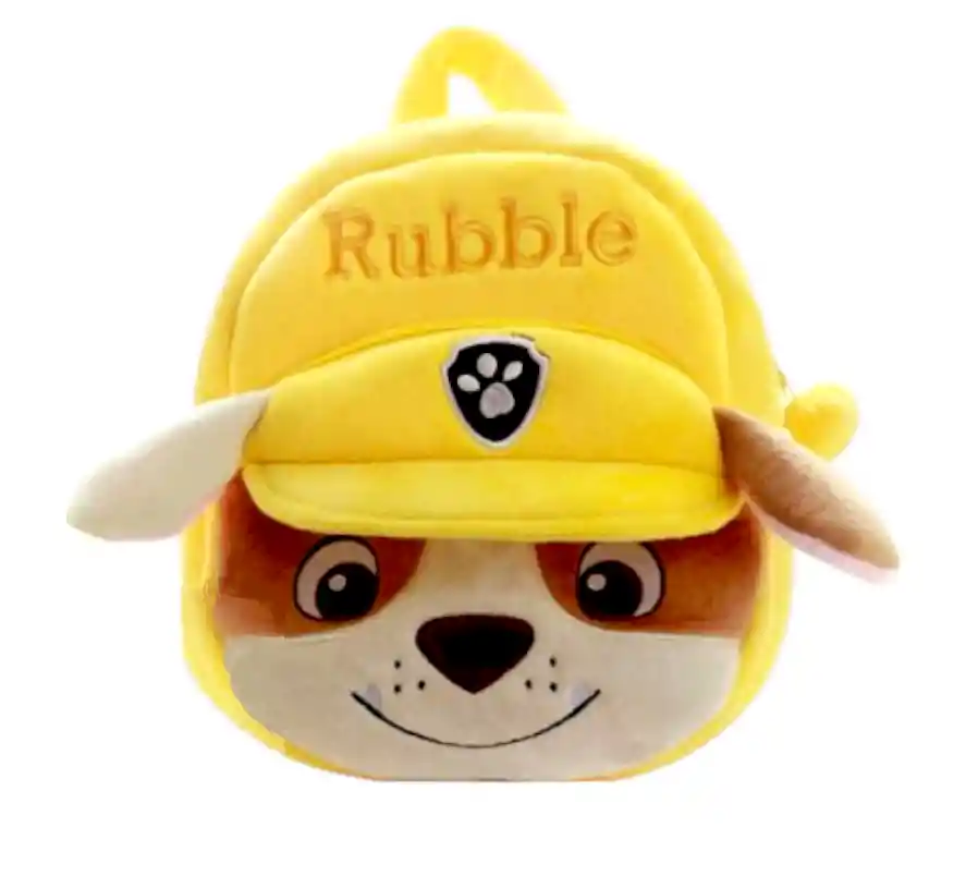 Peluche Bolso Morral Rubble Paw Patrol 25 Cm 2 Bolsillos