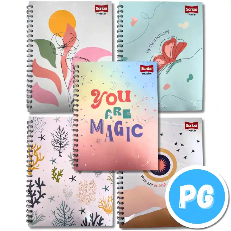 Cuaderno Argollado Cuadros Grande Scribe Master Para Mujer De 80 Hojas - Se Envia Un Motivo Aleatorio