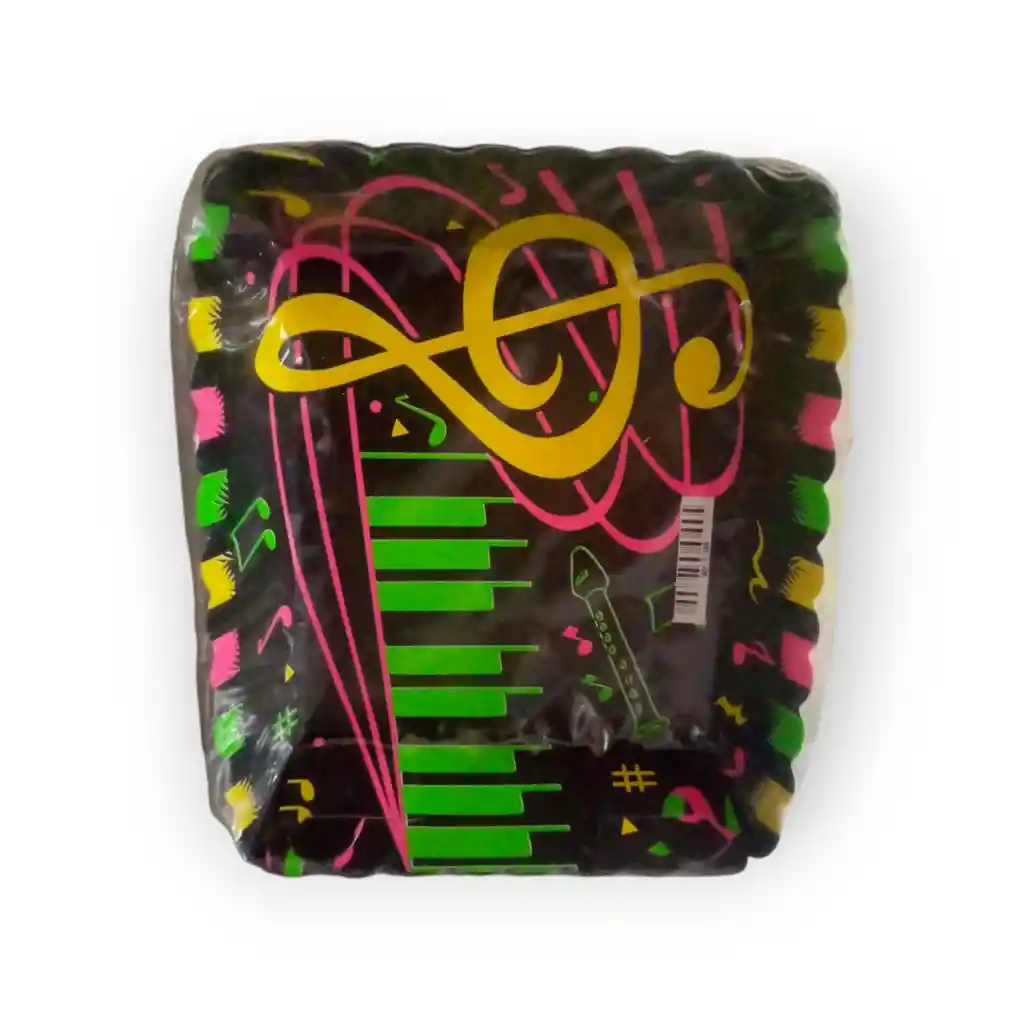 Platos Tortero Para Fiesta Neon X 12 Unidades