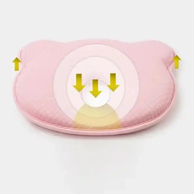 Almohada Cojin Bebe Amarilla Memory Foam Para Prevenir Cabeza Plana