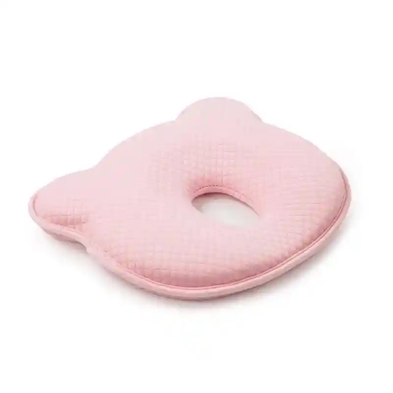 Almohada Cojin Bebe Rosado Memory Foam Para Prevenir Cabeza Plana