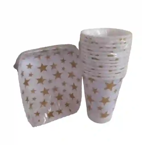 Combo De Vasos Y Platos Torteros De Estrellas Para Fiesta