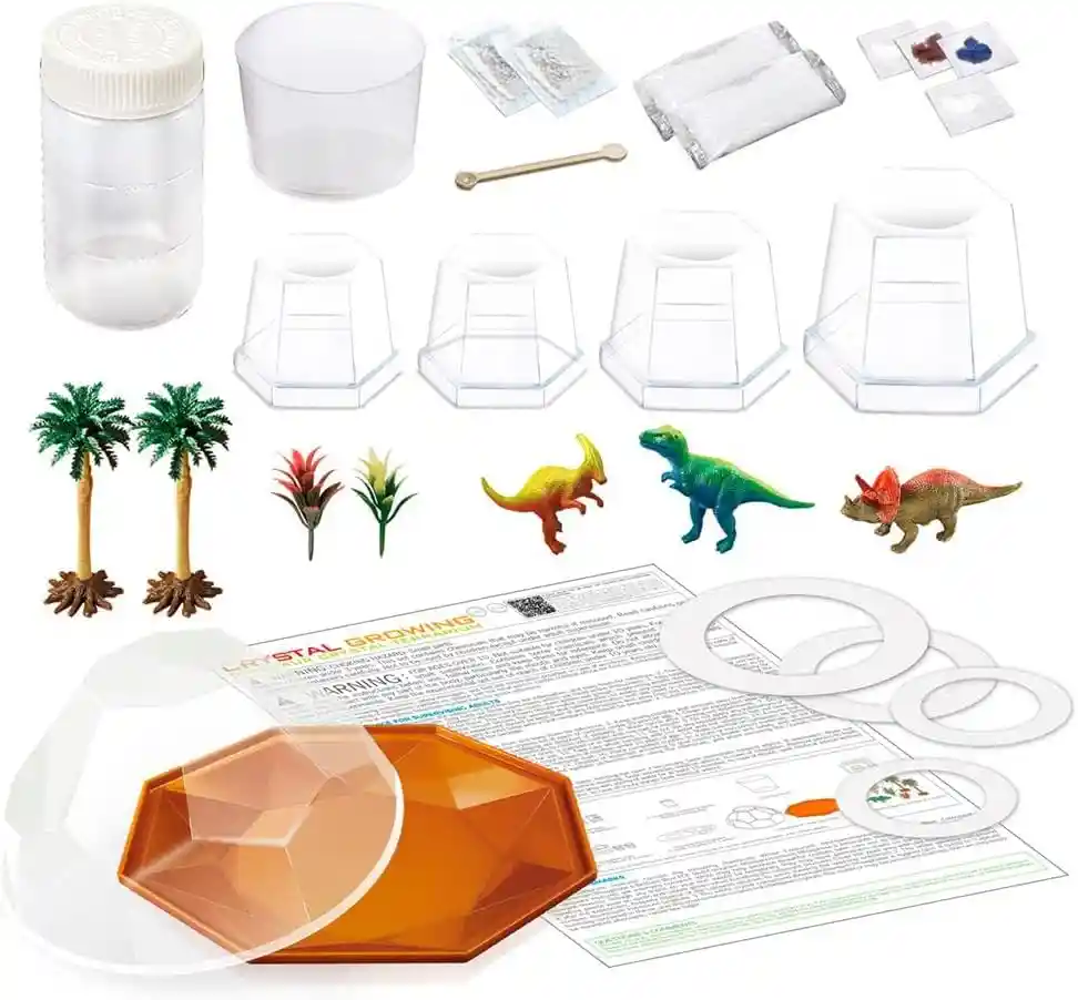 Juego De Experimento Cristales Dinosaurios 4m Para Niños