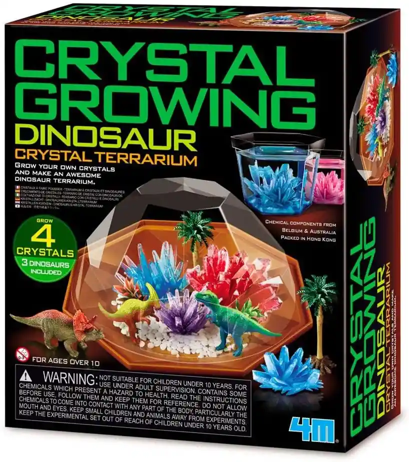 Juego De Experimento Cristales Dinosaurios 4m Para Niños