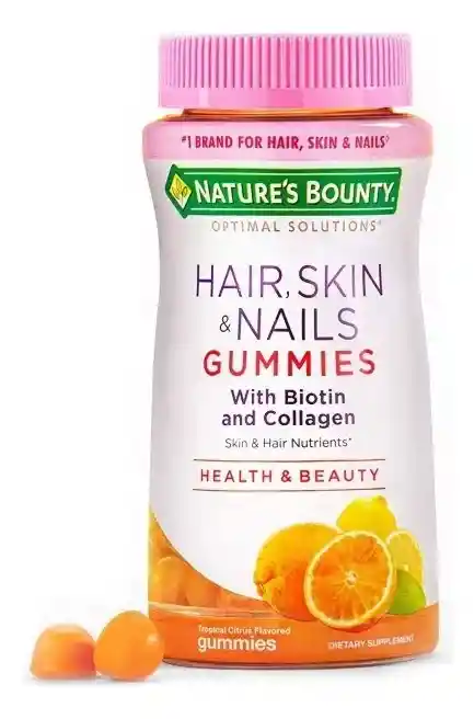 Biotina Cabello Piel Uñas 80 Gomas Colágeno Nature's Bounty