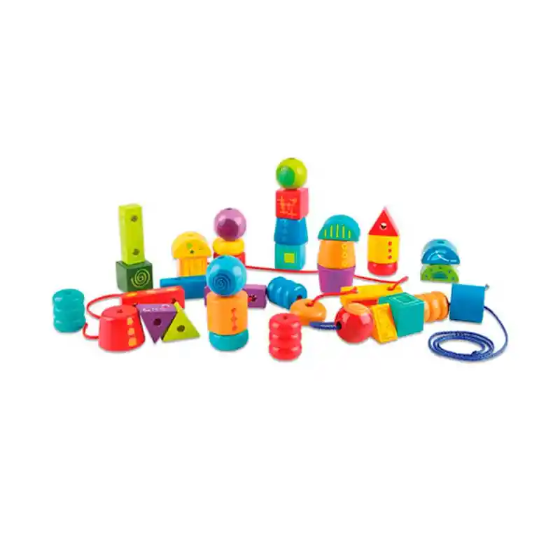 Set Motricidad Figuras Enhebrar Colores Forma 40 Piezas