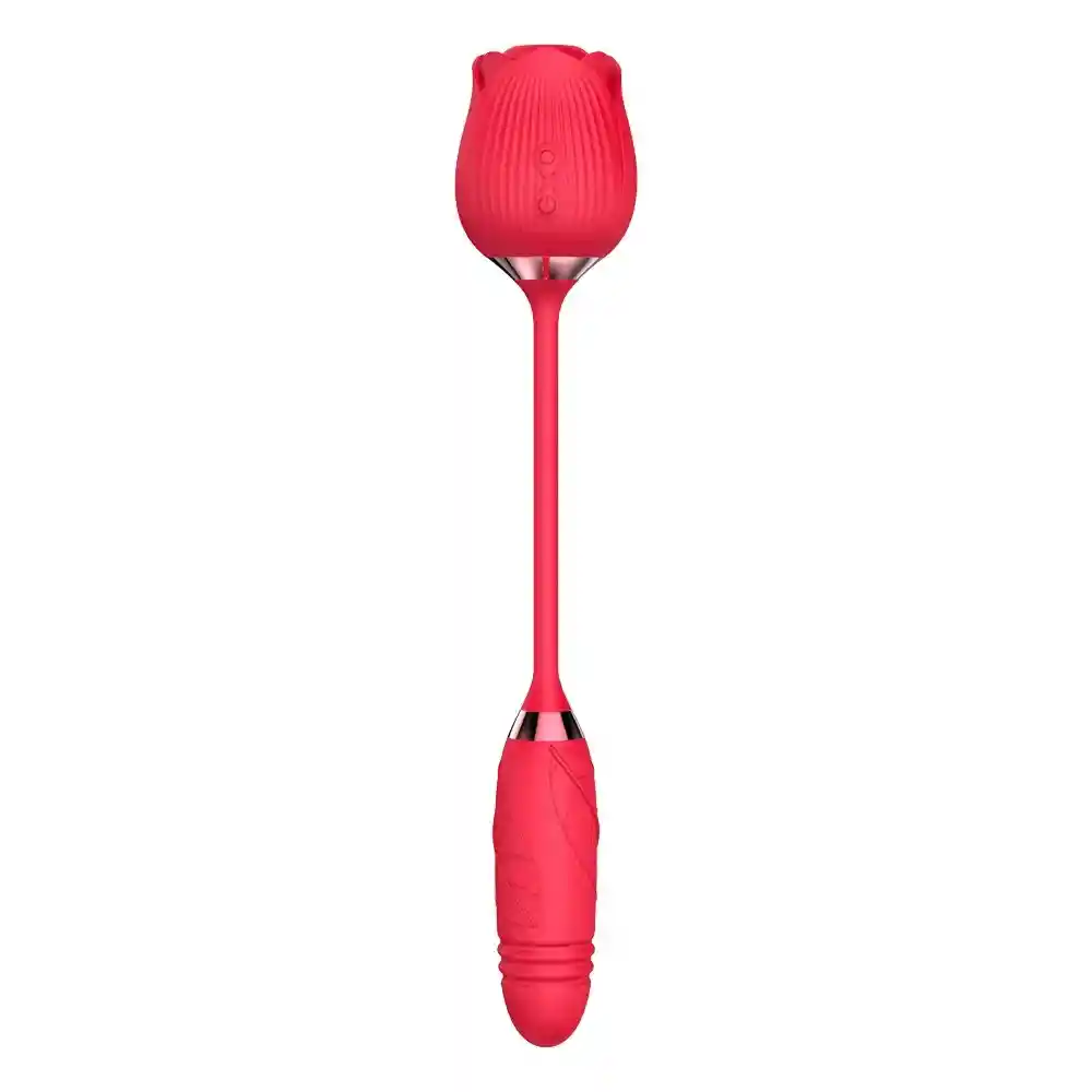 Vibrador Dual Con Succión Y Empuje Flower Anton Recargable