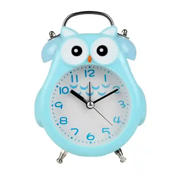 Reloj De Mesa Buho Unisex Decoracion Alarma + Bateria