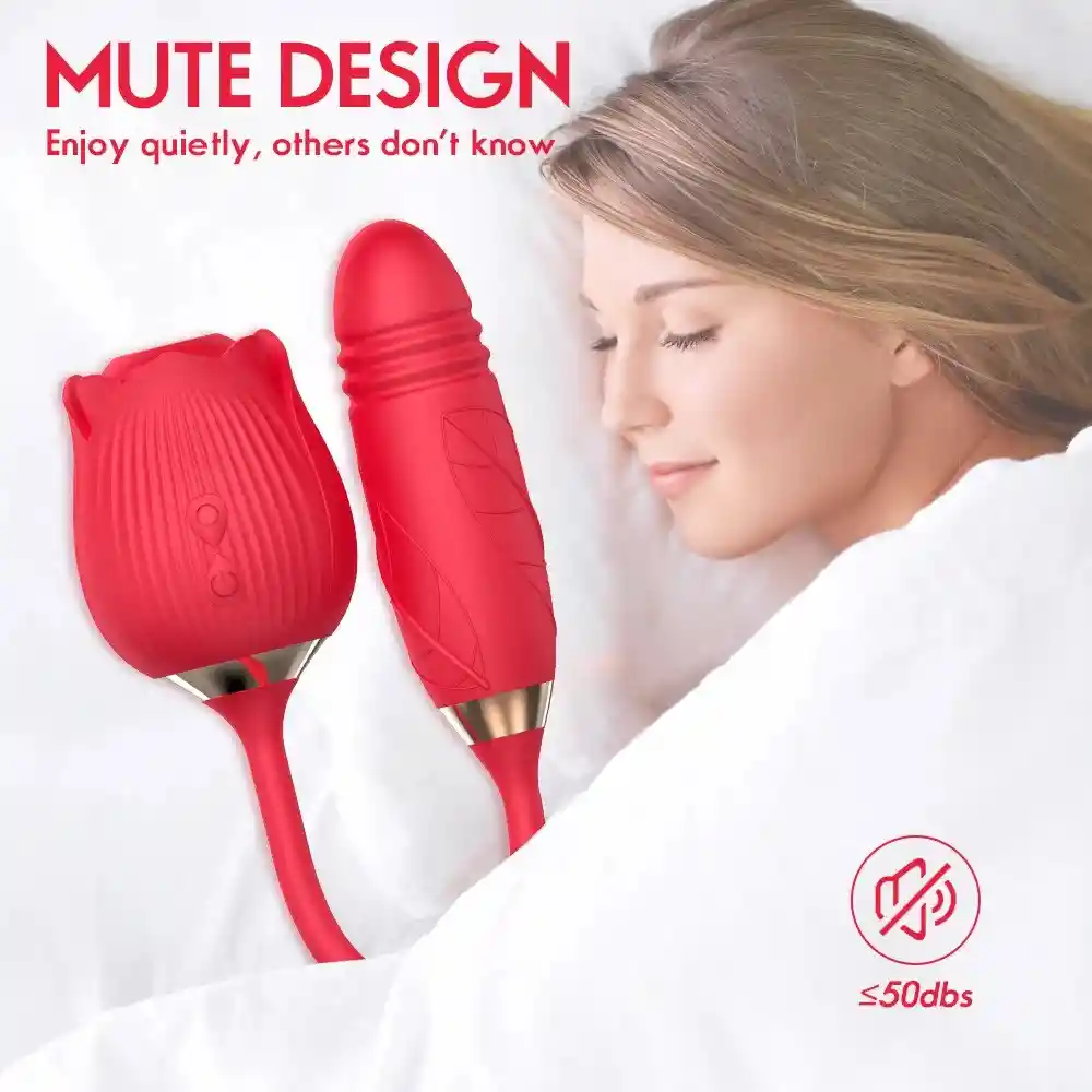 Vibrador Dual Con Succión Y Empuje Flower Anton Recargable