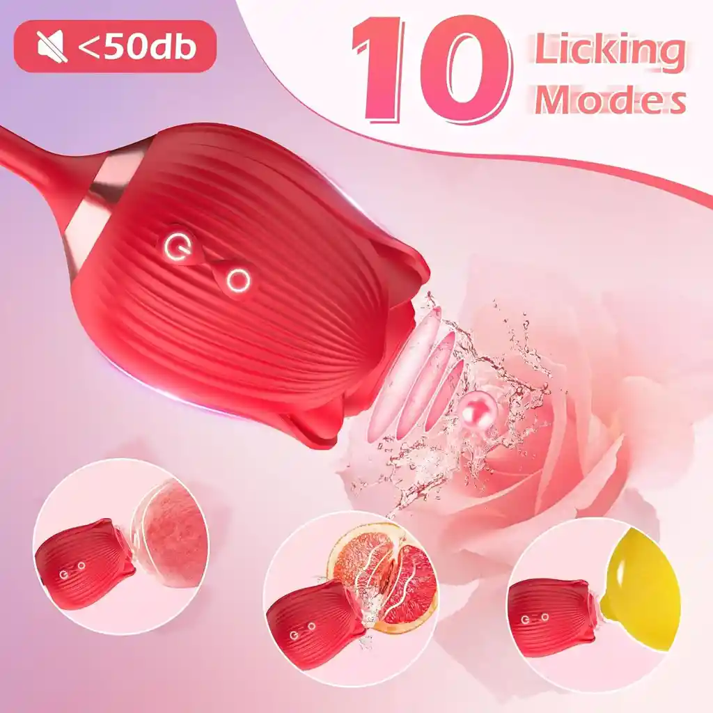 Vibrador Dual Con Succión Y Empuje Flower Anton Recargable