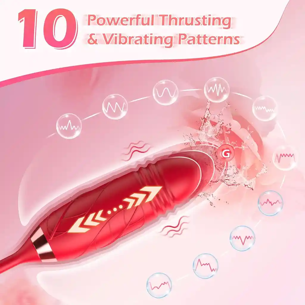 Vibrador Dual Con Succión Y Empuje Flower Anton Recargable