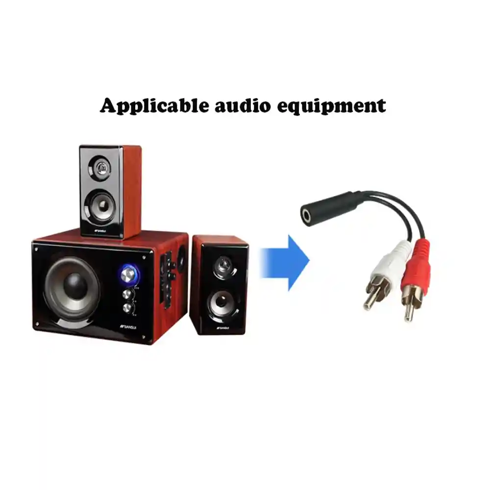 Cable 3.5mm Convertidor Hembra A 2 Rca Macho Audio Estereo