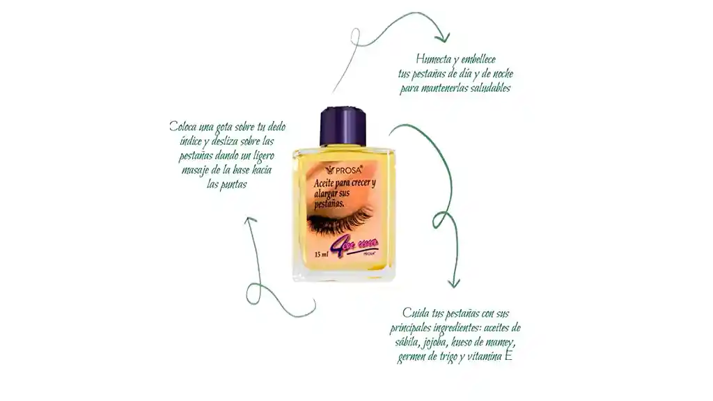 Aceite Fortalecedor Desmaquillante Pestañas 4 En 1 Prosa