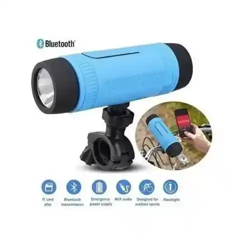 Parlante Bluetooth Bicicleta Linterna Power Bank Oczu Ozs1 Color Gris