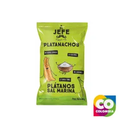 Chips Plátano Verde Y Sal Marina Marca El Jefe Embalaje De 1 Unidad Por 60g