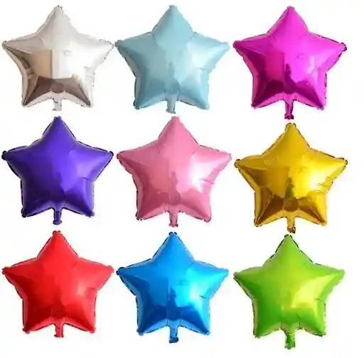 Globo Metálizado Estrella X 23cm / Colores Variados X Unidad