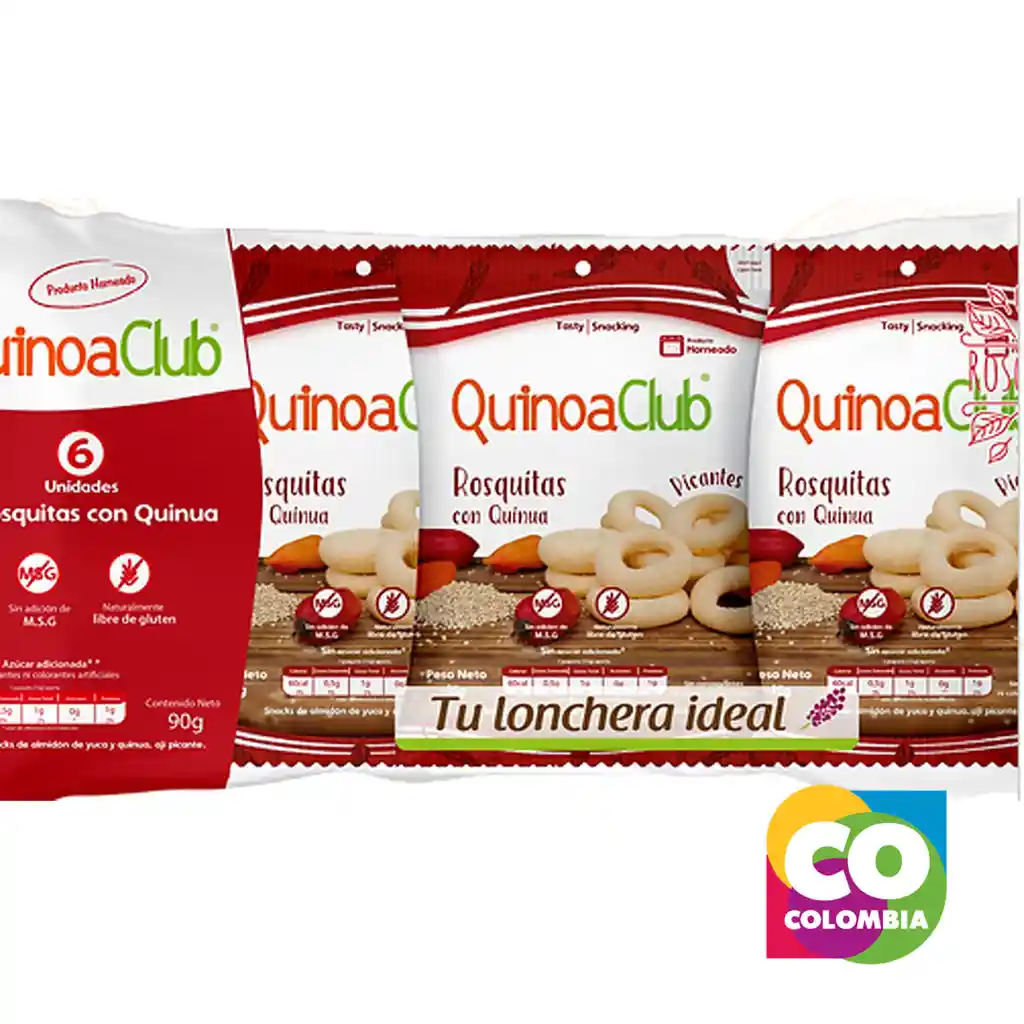 Rosquitas Quinoa Sabor Picante (6 Unidades) Marca Quinoa Club Embalaje De 1 Unidad Por 90g