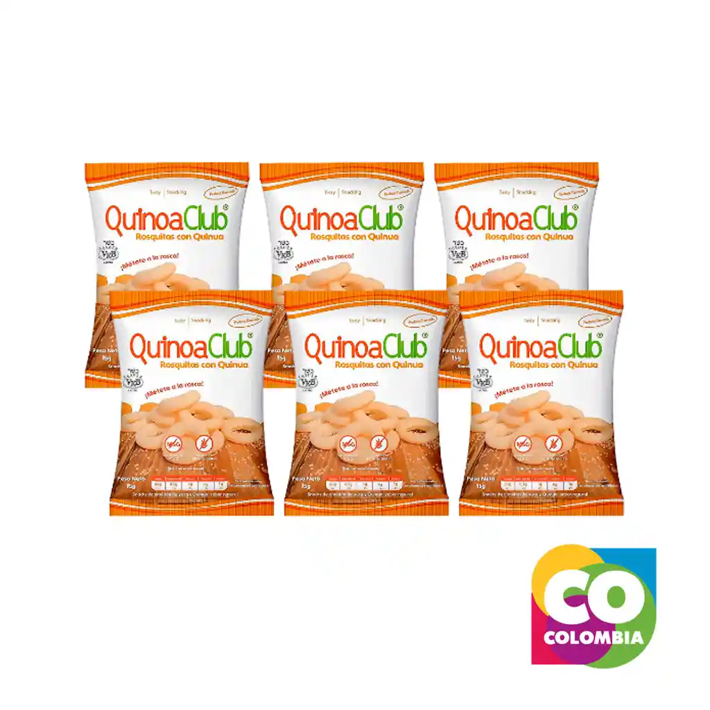 Rosquitas Y Snacks De Quinoa Para Lonchera (6 Unidades) Marca Quinoa Club Embalaje De 1 Unidad Por 81 G