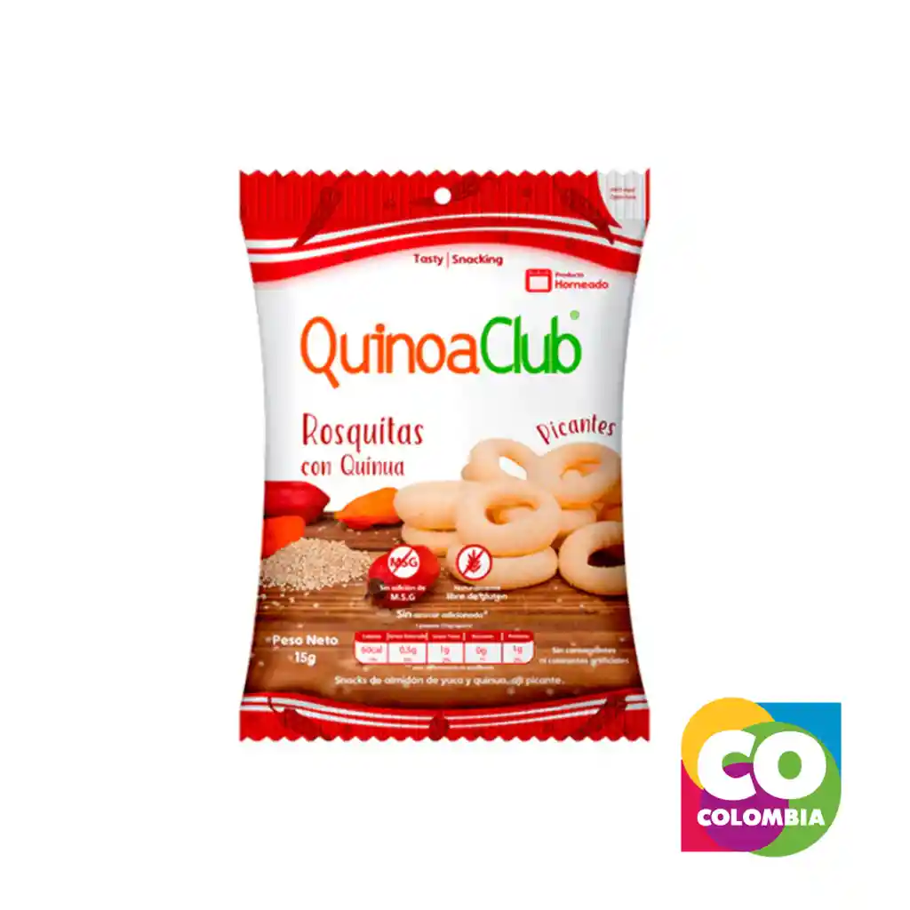 Rosquitas Quinoa Sabor Picante Marca Quinoa Club Embalaje De 1 Unidad Por 15g