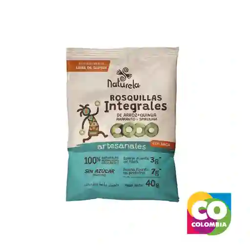 Rosquillas De Arroz, Quinoa,amaranto Y Spirulina Marca Naturela Embalaje De 1 Unidad Por 40g