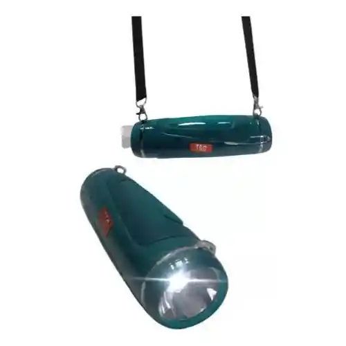 Parlante Altavoz Recargable Bluetooth Linterna Tws R Fm Usb Tg601 Color Verde