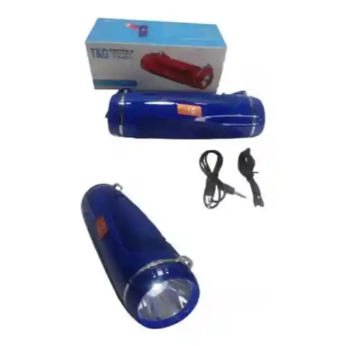 Parlante Altavoz Recargable Bluetooth Linterna Tws R Fm Usb Tg601 Color Azul