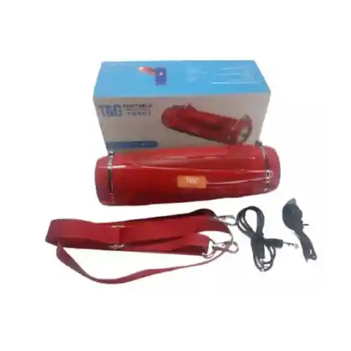 Parlante Altavoz Recargable Bluetooth Linterna Tws R Fm Usb Tg601 Color Rojo